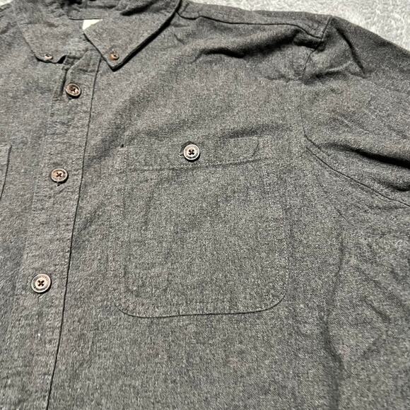 Duluth Shirt Mens Large Free Swingin' Flannel Relaxed Fit Gray Button - Picture 2 of 8